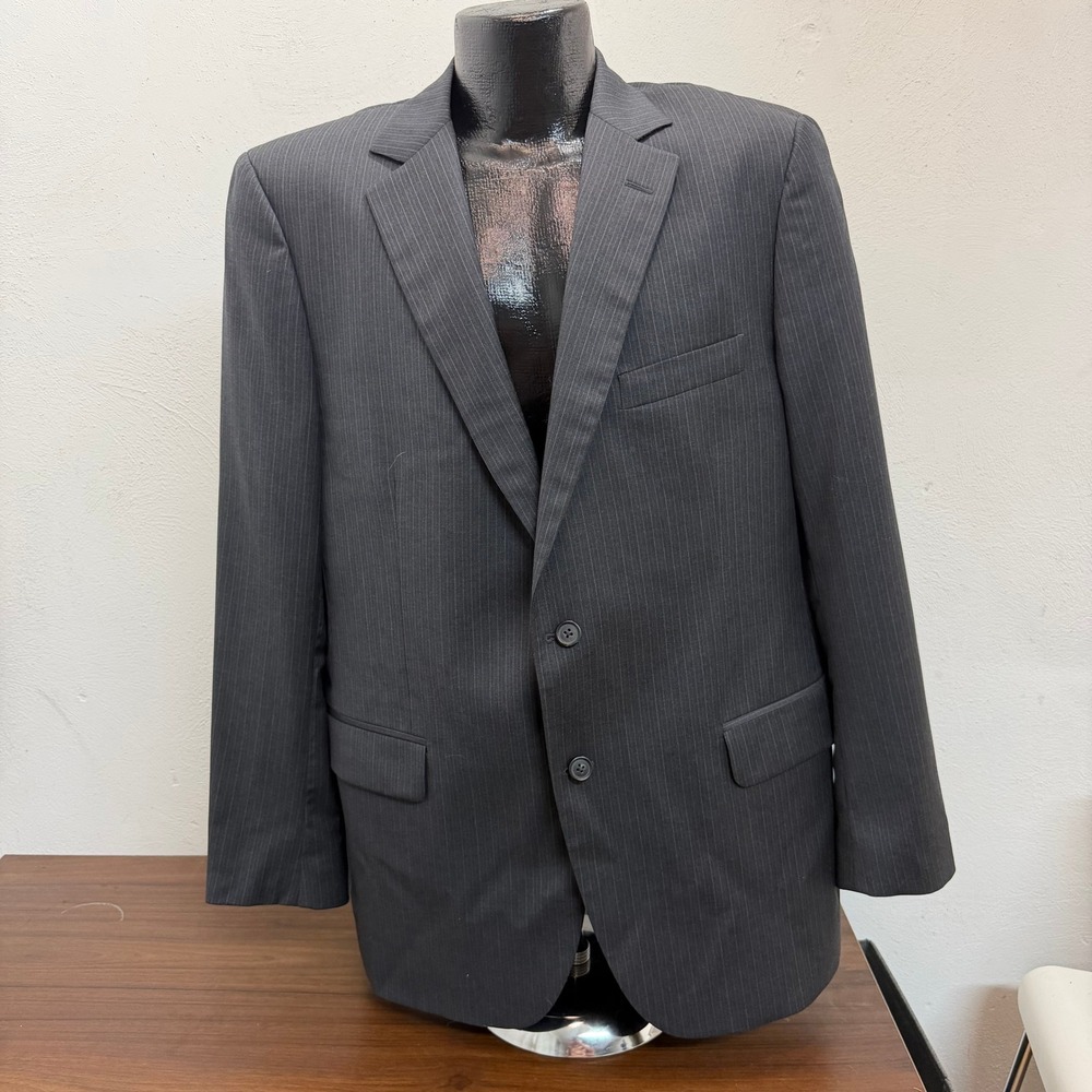 Brooks Brothers Blazer Men 43R Charcoal Pinstripe Fitzgerald Made Italy Reda